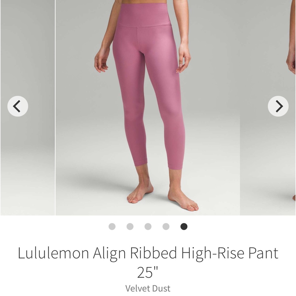 lululemon athletica Align Ribbed High-Rise Leggings in Velvet Dust (Pink)